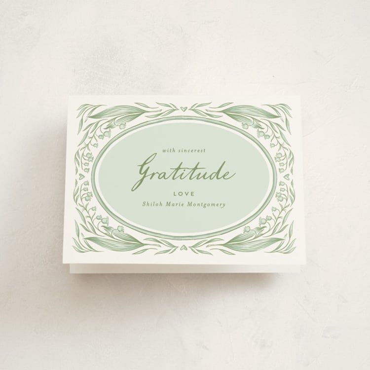 "Lily" - Baby Shower Thank You Cards in Lilypad by Leah Bisch - Front