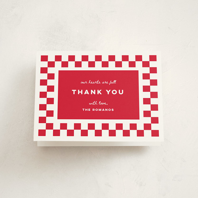 "Special Delivery Pizza" - Baby Shower Thank You Cards in Marinara by Madhvi Samimi - Front