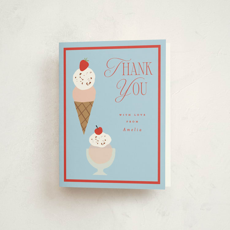 "Gelato" - Baby Shower Thank You Cards in Sundae by Nazia Hyder - Front