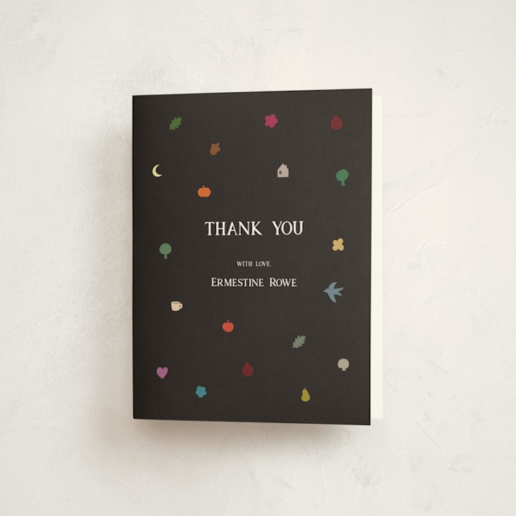 "Fall baby" - Baby Shower Thank You Cards in Cocoa by Studio Suku - Front