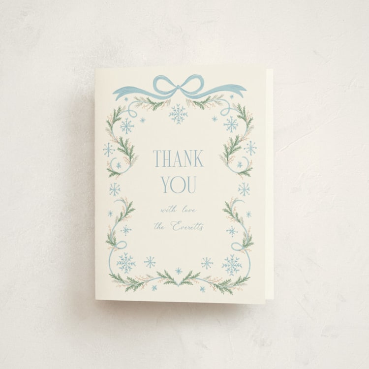 "Winter Frame" - Baby Shower Thank You Cards in Frosted by Laura Hankins - Front