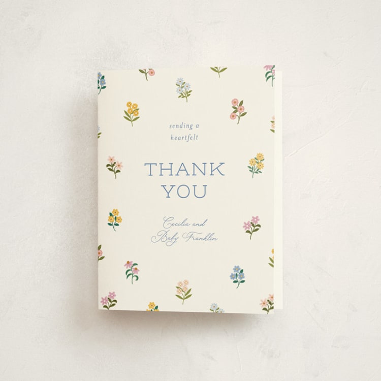 "Sweetie" - Baby Shower Thank You Cards in Wildflower by Paper Raven Co. - Front