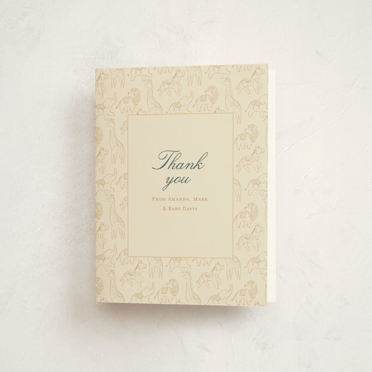 "Carousel of Sweet Beginnings" - Baby Shower Thank You Cards in Vanilla by Sabrin Deirani - Front