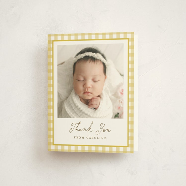 "Little Chicks on the Way" - Baby Shower Thank You Cards in Corn by Lucrecia Caporale - Front