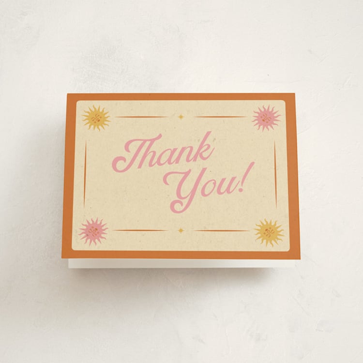 "Little Ray of Sunshine" - Baby Shower Thank You Cards in Poppy by Leish - Front