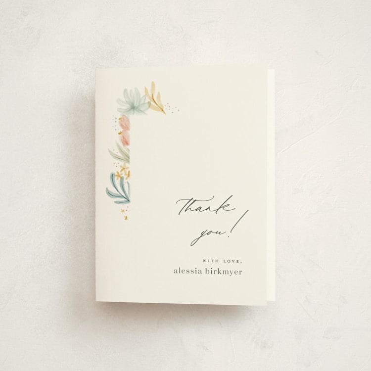 "Blooming Brunch" - Baby Shower Thank You Cards in Rose by Ashley DeMeyere - Front