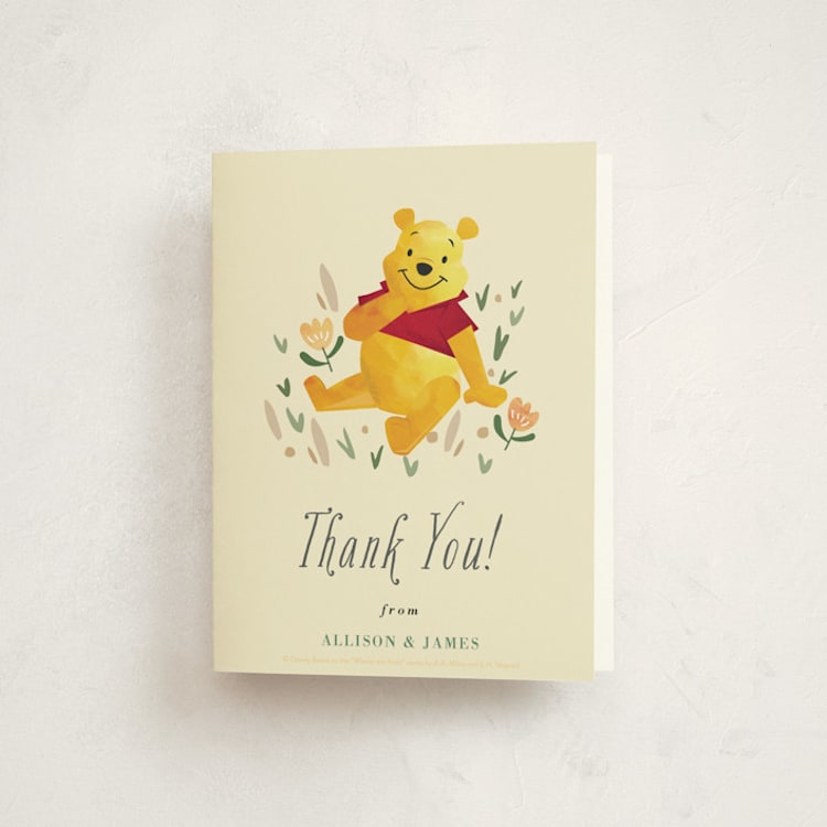 Disney's Winnie The Pooh Garden Baby Shower Thank You Cards by Oma