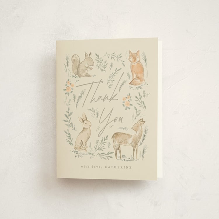 "Vintage woodland" - Baby Shower Thank You Cards in Ginger by Creo Study - Front
