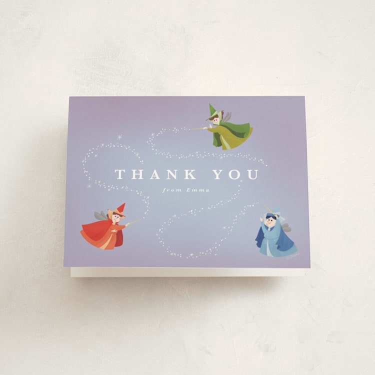 "Disney Fairies Flora, Fauna & Merryweather" - Baby Shower Thank You Cards in Magic by Yuliya Evseeva - Front