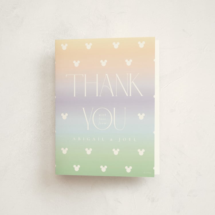 "Disney Ombre Mickey Mouse" - Baby Shower Thank You Cards in Rainbow by Beth Schneider - Front