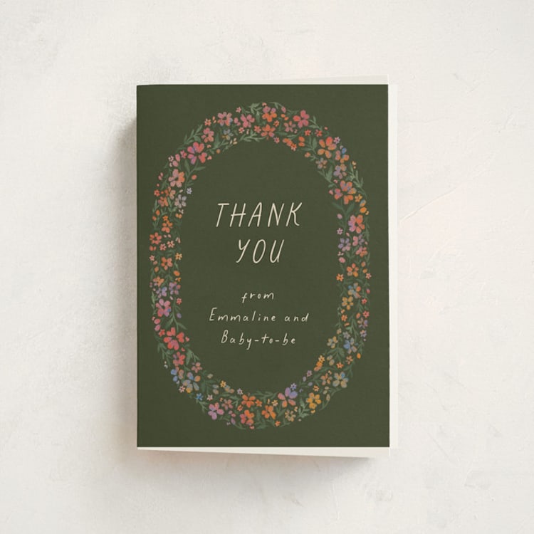 "Wildflowers" - Baby Shower Thank You Cards in Confetti by 2birdstone - Front