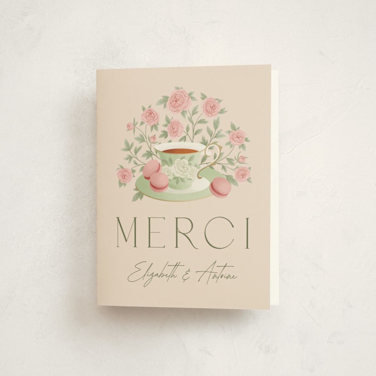 "A Baby Is Brewing" - Baby Shower Thank You Cards in Framboise by Jamie Alexander - Front