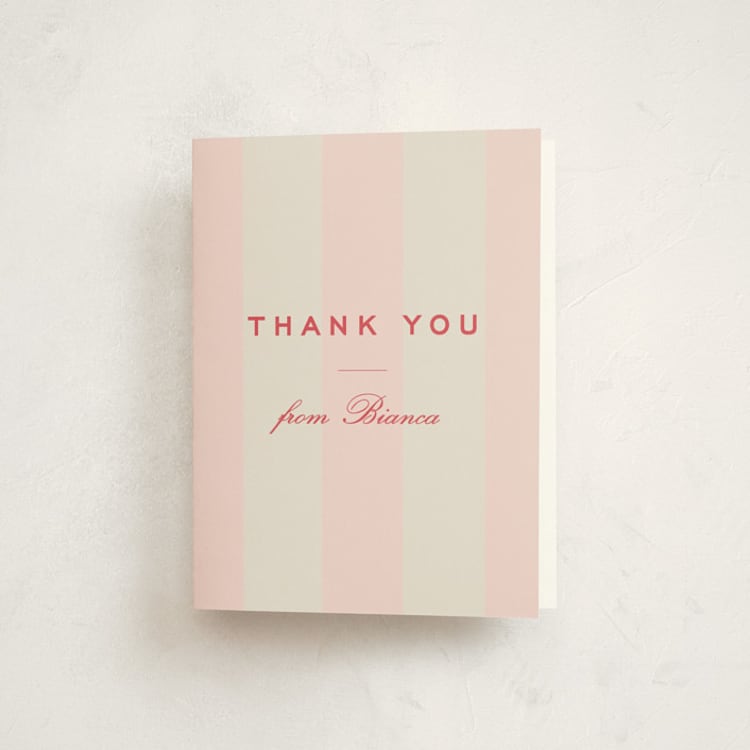 "Campania" - Baby Shower Thank You Cards in Fragola by Megan Davis - Front