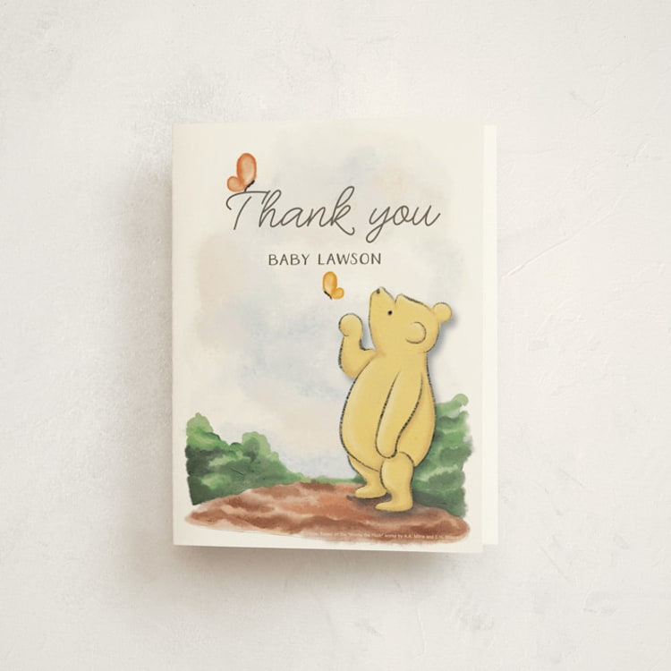 "Vintage Winnie the Pooh Baby Shower Invite" - Baby Shower Thank You Cards in Honey by The Savage Label - Front