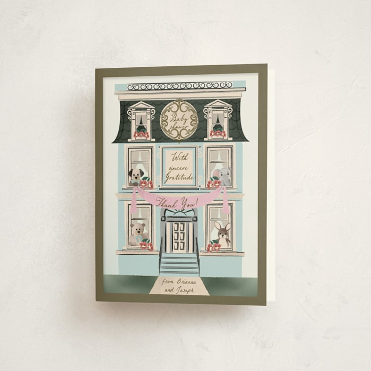"House of Love" - Baby Shower Thank You Cards in Sky by Ana de Sousa - Front