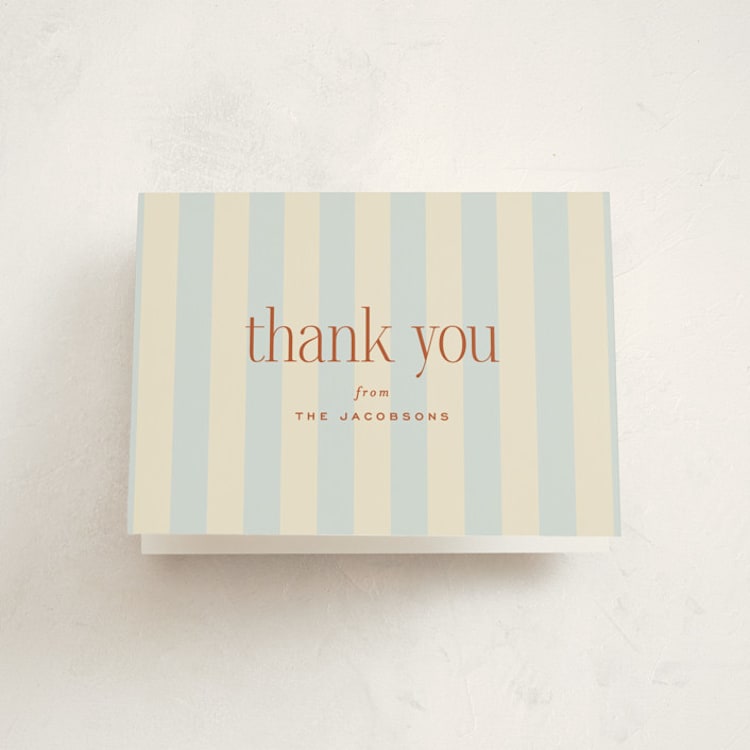 "we're having a party" - Baby Shower Thank You Cards in Powder Blue by Ellen Schlegelmilch - Front