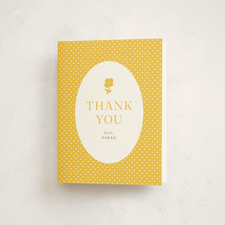 "Hummingbird Garden" - Baby Shower Thank You Cards in Saffron by Eve Schultz - Front