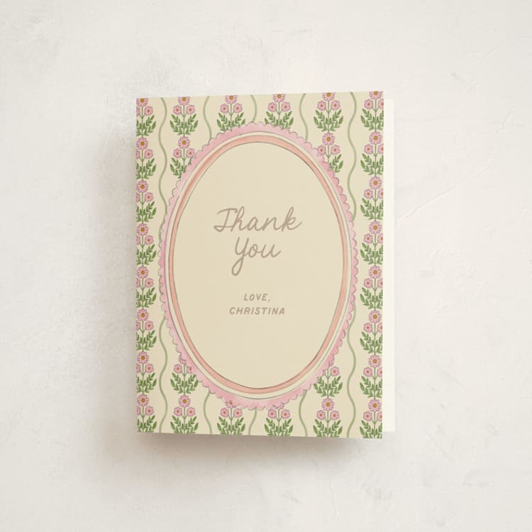 "Botanical maximalism" - Baby Shower Thank You Cards in Poppy by Creo Study - Front