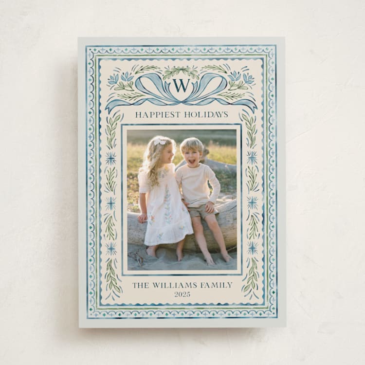 "Christmas Gift" - Holiday Cards in Blue Jay by Paper Sun Studio - Front