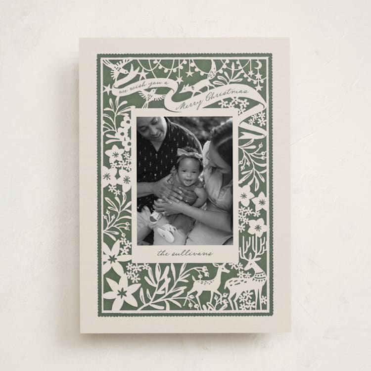 "Woodland Papercut" - Holiday Cards in Pine by Leia Matt - Front