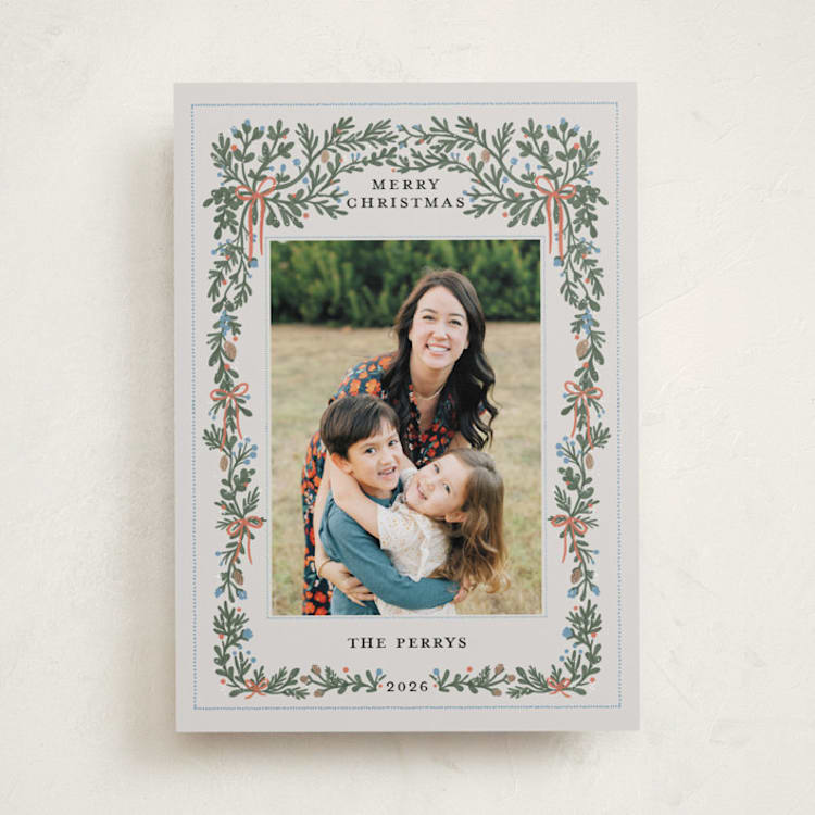"Merriest Botanicals" - Holiday Cards in Snowberry by Angel Walker - Front
