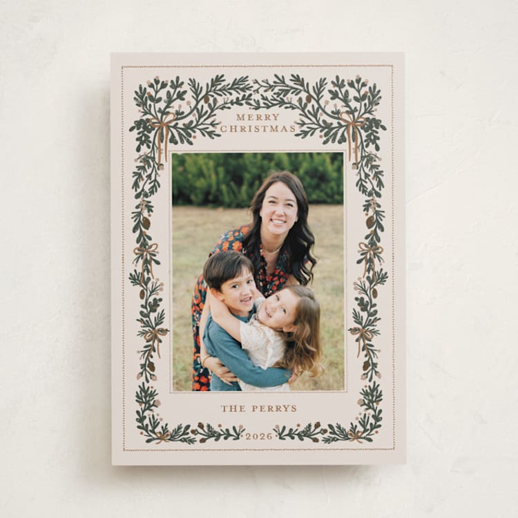"Merriest Botanicals" - Holiday Cards in Champagne by Angel Walker - Front