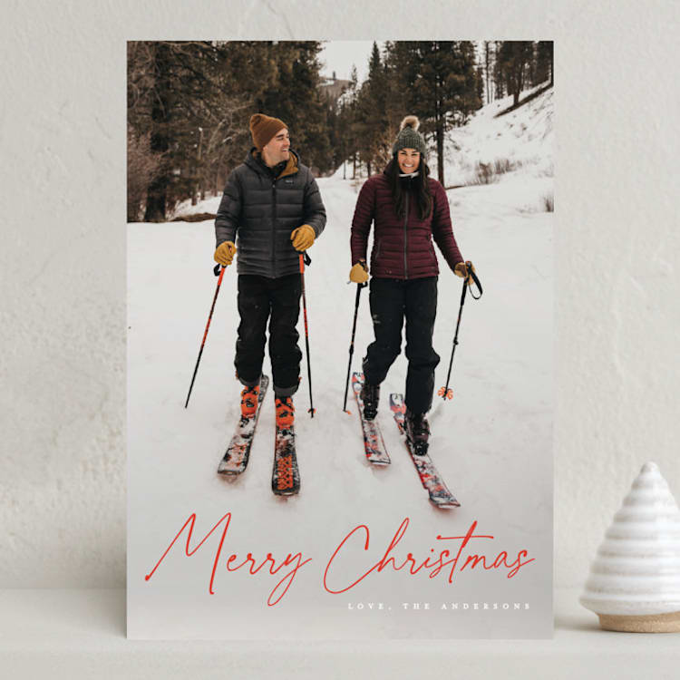 "Adorn" - Holiday Cards in Berry by MC Designs - Front