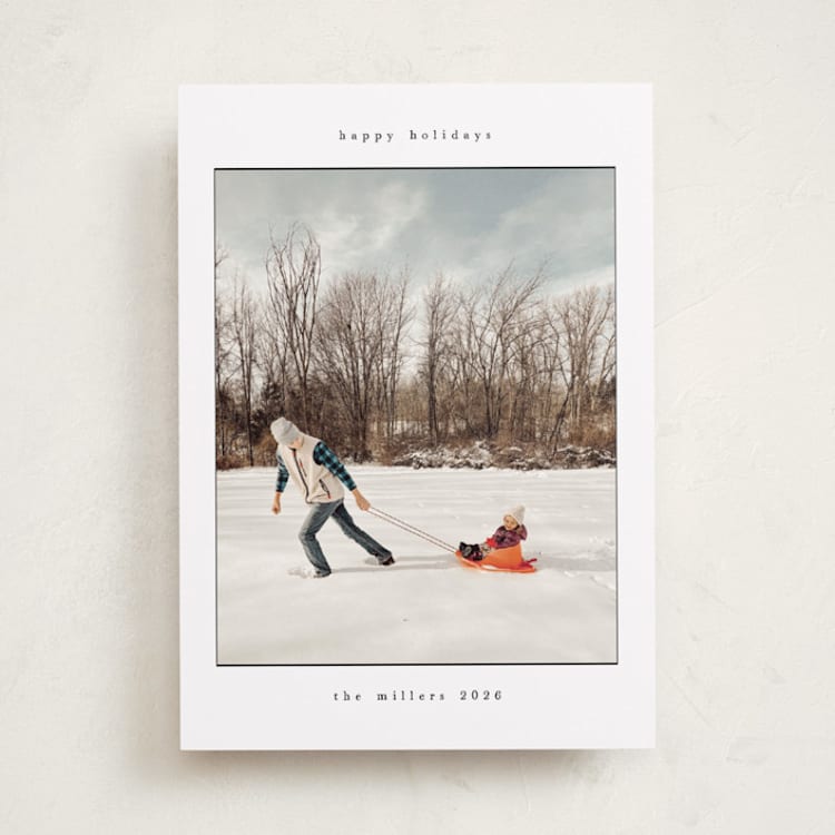 "Typewriter" - Holiday Cards in Snow by Nicole Walsh - Front