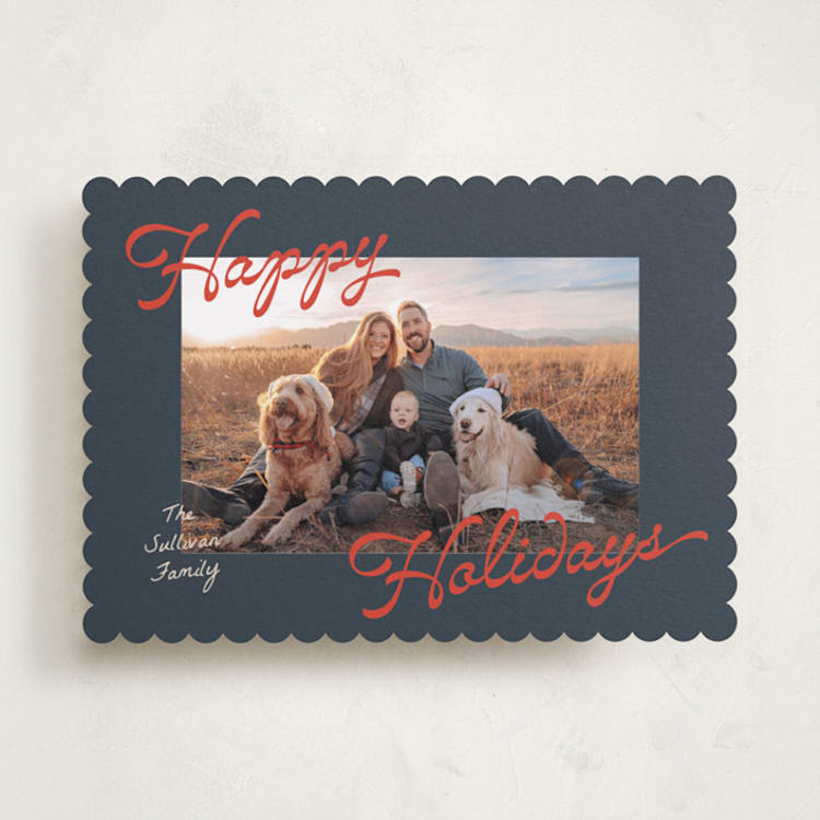 "Aura" - Holiday Cards in Blueberry by Pixel and Hank - Front