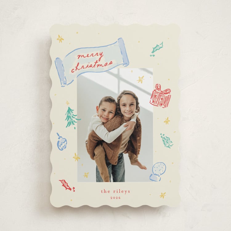"Fabled Holly" - Holiday Cards in Holly Berry by Sarah Rosenthal - Front
