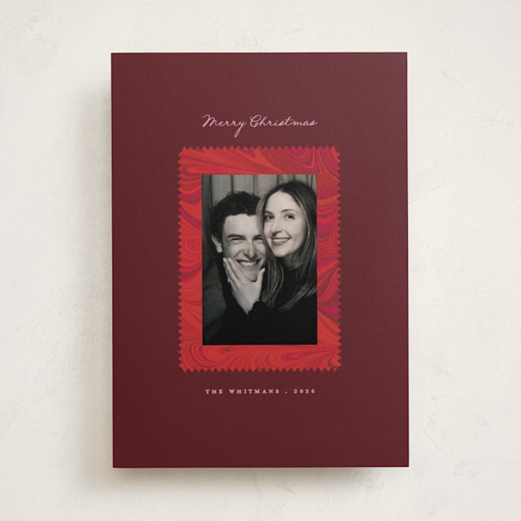 "Marbled" - Holiday Cards in Mulberry by Morgan Kendall - Front