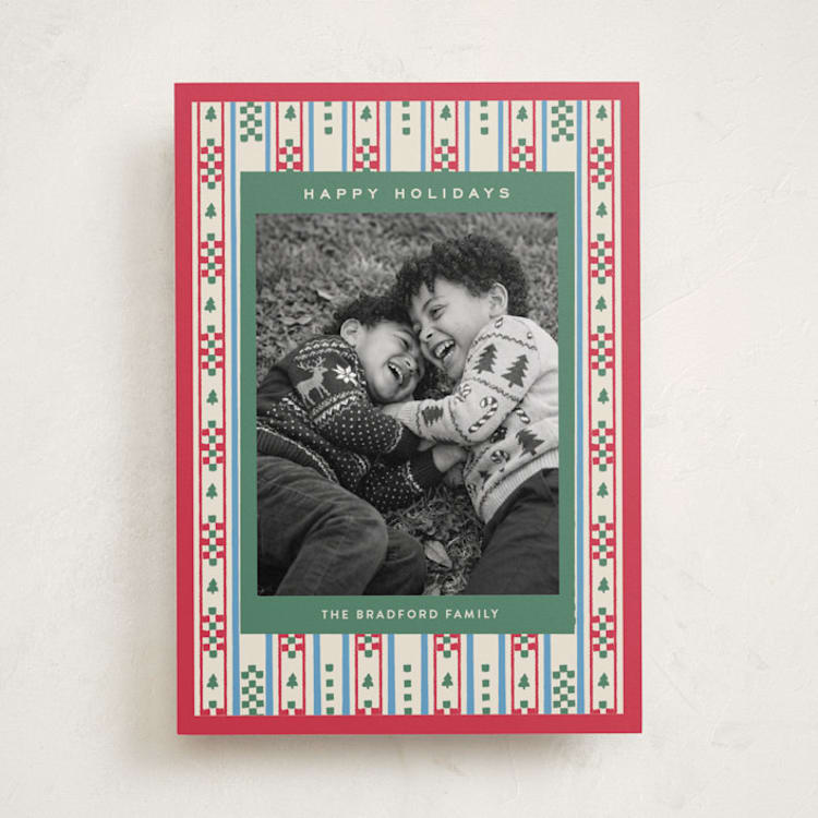 "Lauren" - Holiday Cards in Poinsettia by Amy Kross - Front