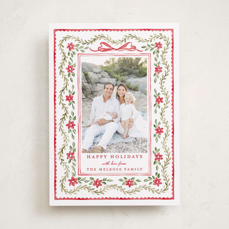 "Festively Framed" - Holiday Cards in Poinsettia by Sarah Knight - Front