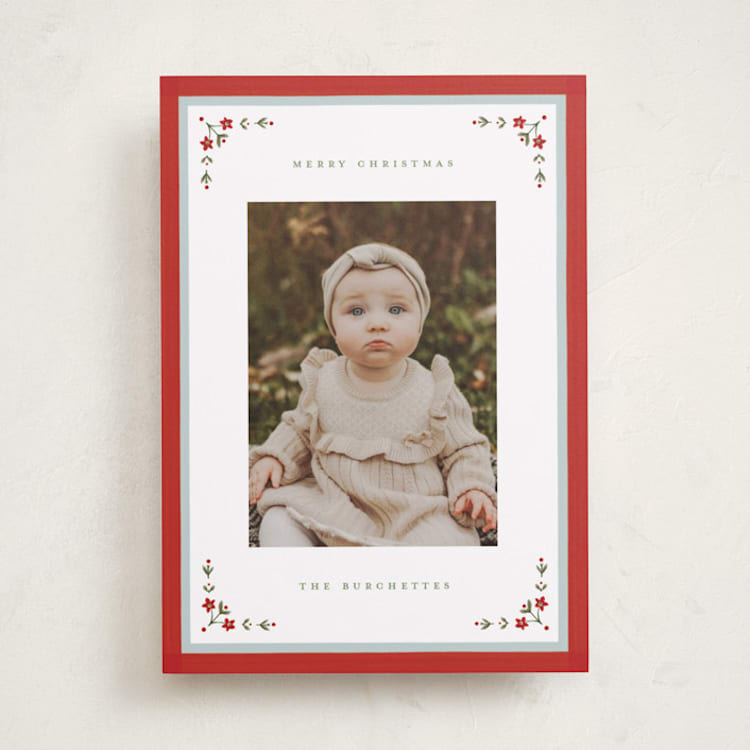 Laurel Border Holiday Photo Cards