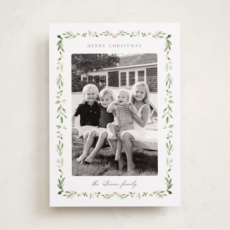 Foliage Frame Holiday Photo Cards