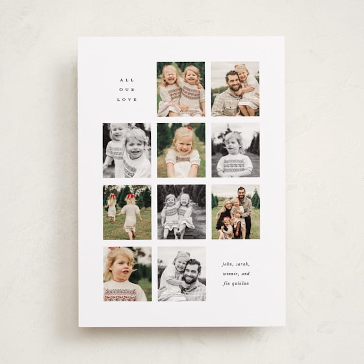 "Ten" - Holiday Cards in Coal by Up Up Creative - Front
