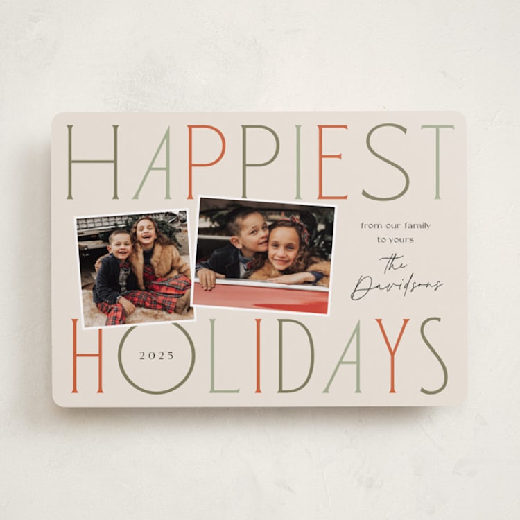 "Grand Greetings" - Holiday Cards in Pine Tree by Laura Hankins - Front