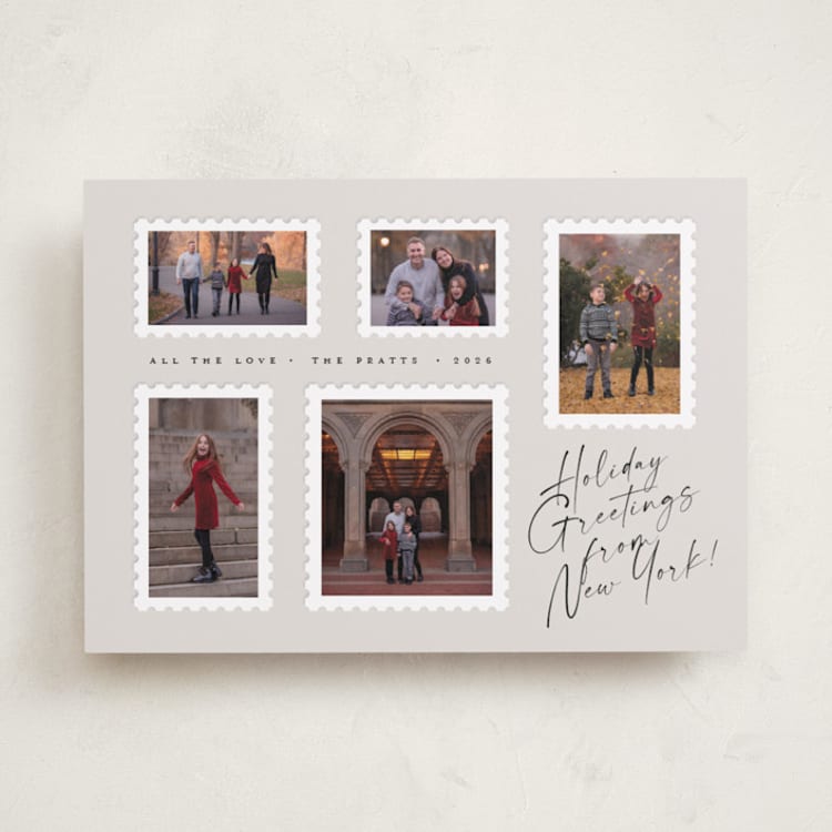 "Stamp Collection" - Holiday Cards in Ivory by Amy Payne - Front