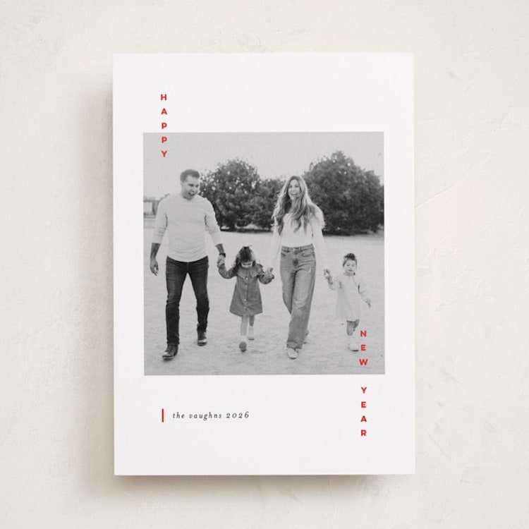 "Merry Holidays" - Holiday Cards in Poinsettia by Erica Krystek - Front