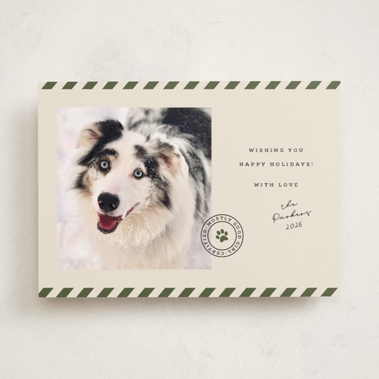 "Mostly Good" - Holiday Cards in Forest by Roxy Cervantes - Front