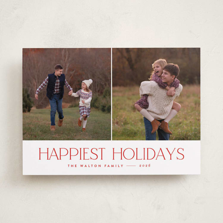 "serif" - Holiday Cards in Berry by JoAnn Jinks - Front