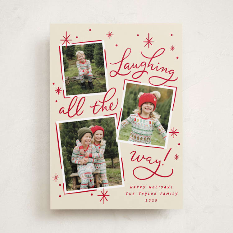"Laughing All the Way" - Holiday Cards in Rudolph’s Nose by Erin German - Front