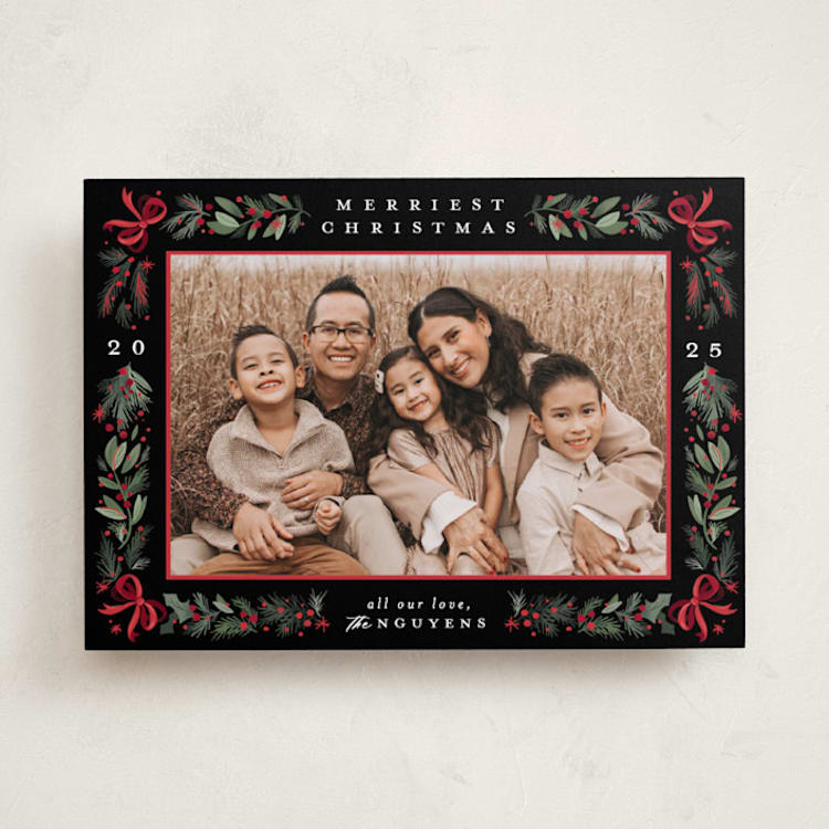 "Sparkly Bows" - Holiday Cards in Festive by Makewells - Front