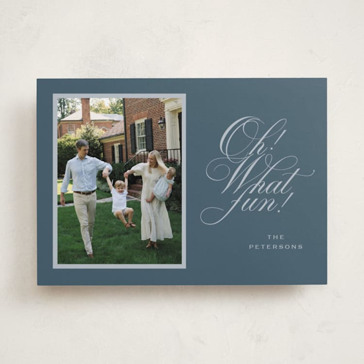 "Family Traditions" - Holiday Cards in Bluebird by Erin Hodges - Front