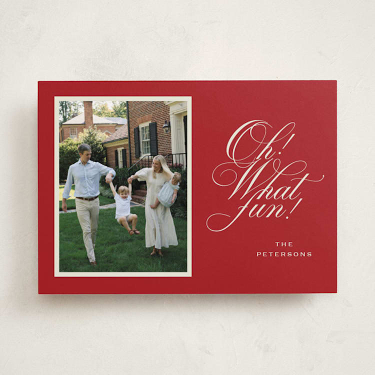 "Family Traditions" - Holiday Cards in Bright Red by Erin Hodges - Front
