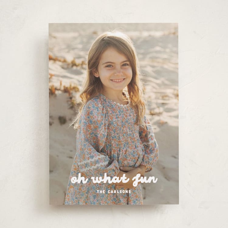 "What Fun" - Holiday Cards in Snow by Maria Alou - Front