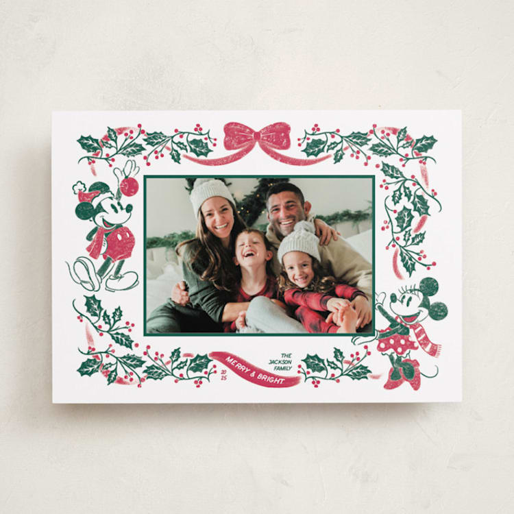 "Disney's Retro Mickey" - Holiday Cards in Fir by Jenna Holcomb - Front