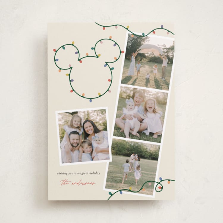 "Disney's Mickey Glowing Lights" - Holiday Cards in Gumdrop by Sarah Hawkins Designs - Front