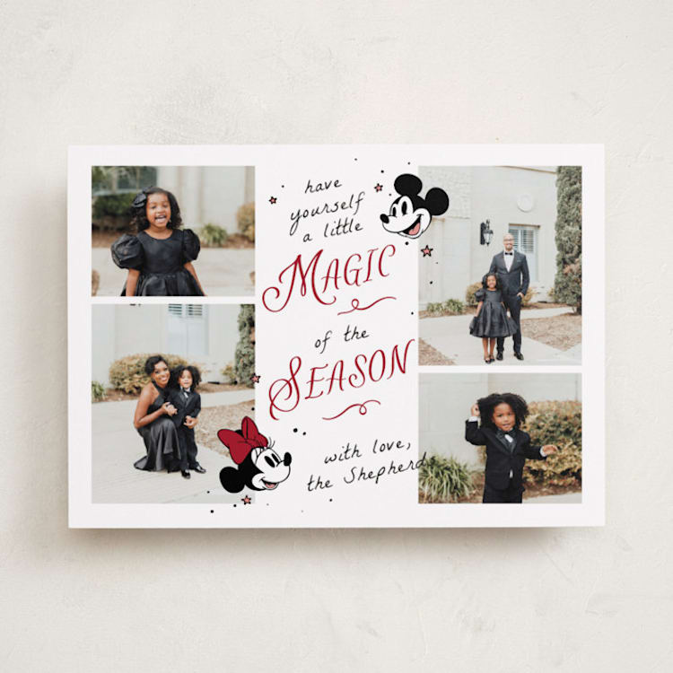 "Disney's Mickey Minnie Magical Season" - Holiday Cards in Cherry by letterfix - Front