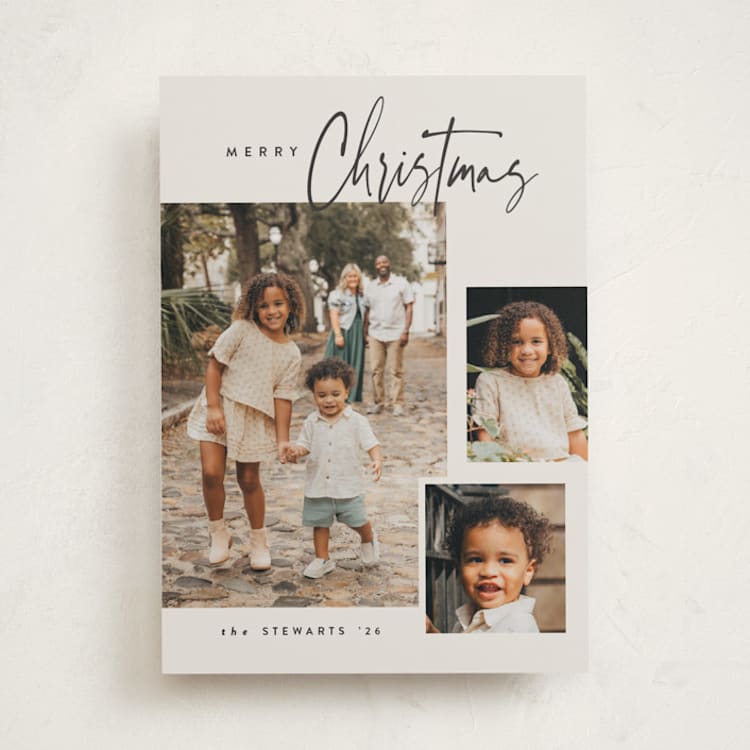 "Written Out" - Holiday Cards in Ivory by Carolyn Nicks - Front